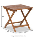 Mini Square Folding Acacia Side Table dimensions
