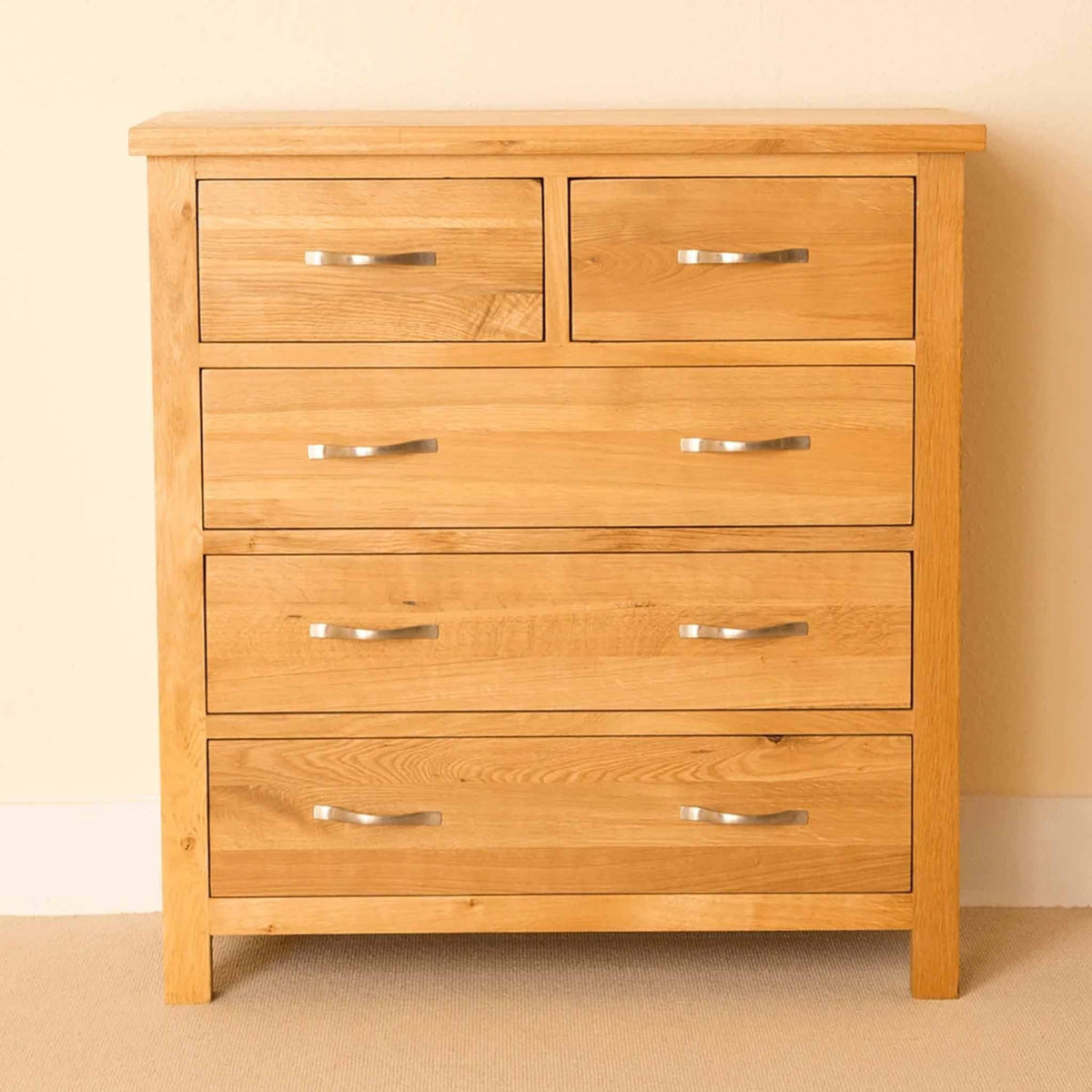 Newlyn Oak 2 over 3 Drawer Chest by Roseland Furniture