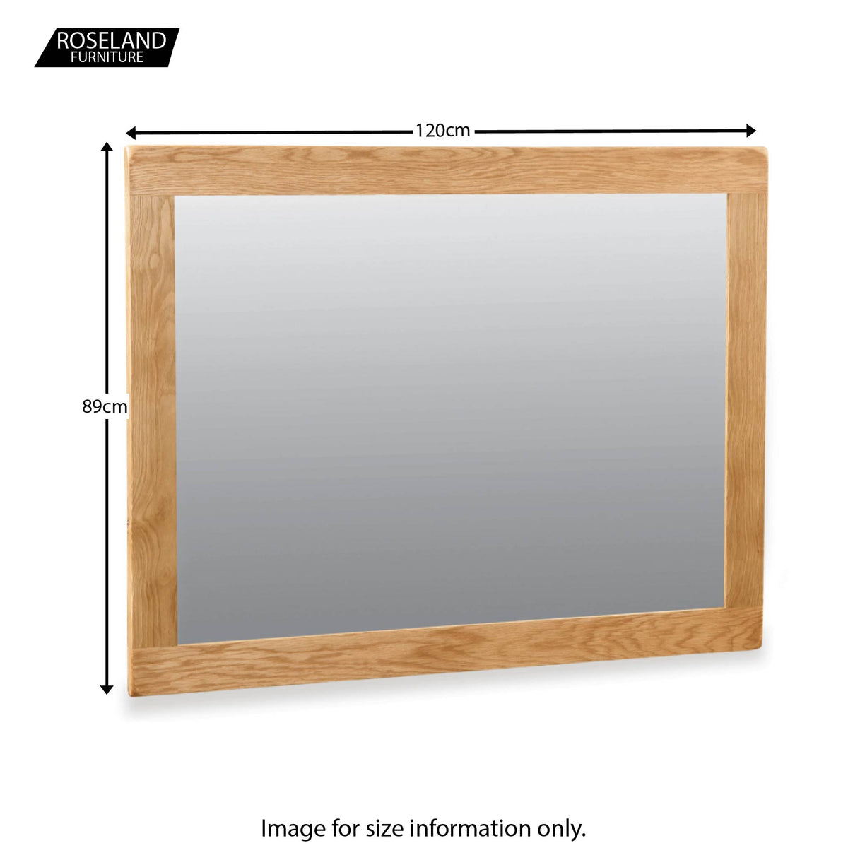 Zelah Oak Framed Mirror - Size Guide