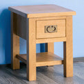 Surrey Oak Lamp Table with Drawer - Lifestyle side view