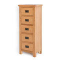 Surrey Oak 5 drawer tallboy chest of 5 drawers - Side view