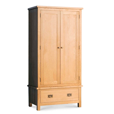 Surrey Oak Double Wardrobe & Drawer