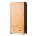 Surrey Oak Double Wardrobe with lower Drawer by Roseland Furniture