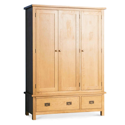 Surrey Oak Triple Wardrobe & Drawers