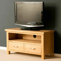 Side view of the London Oak 90cm TV Stand by Roseland Furniture
