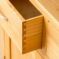 Dovetails joints on a London Oak Small Sideboard.