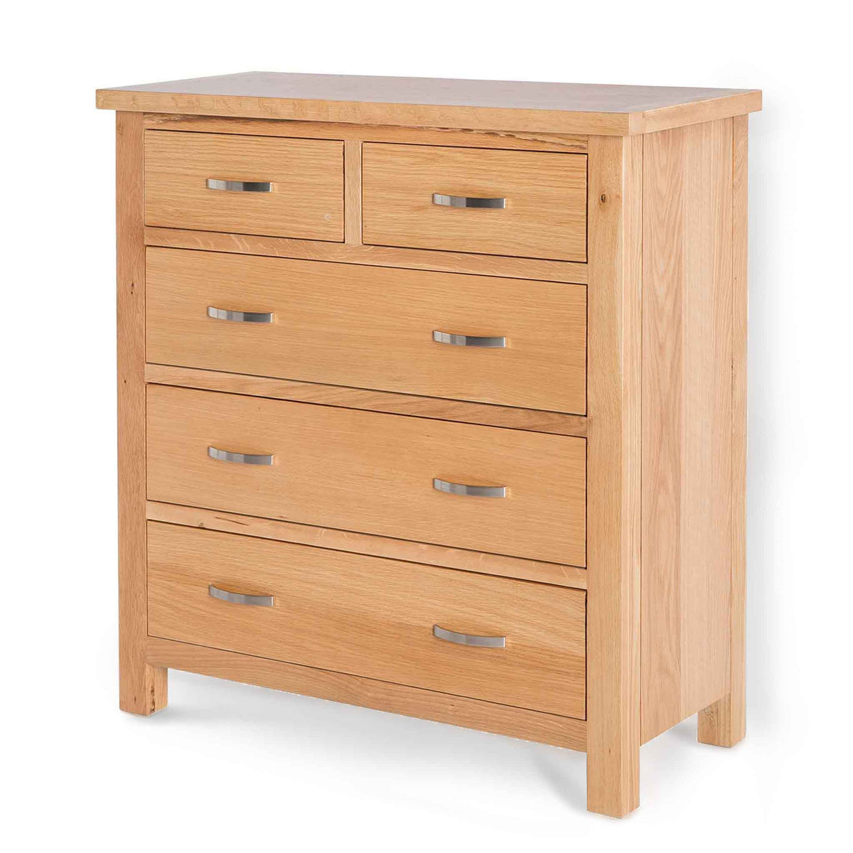 London Oak 2 over 3 Drawer Chest - Side view