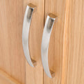 Abbey Light Oak Mini Sideboard - Close up of cupboard handles