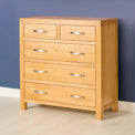 Abbey Light Oak Chest of Drawers - Lifestyle side view