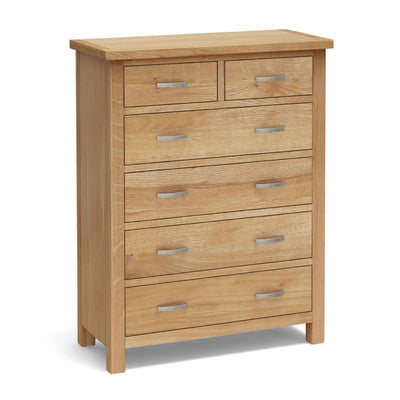 London Oak 2 over 4 Drawer Chest