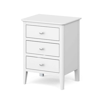 Chester White 3 Drawer Bedside Cabinet