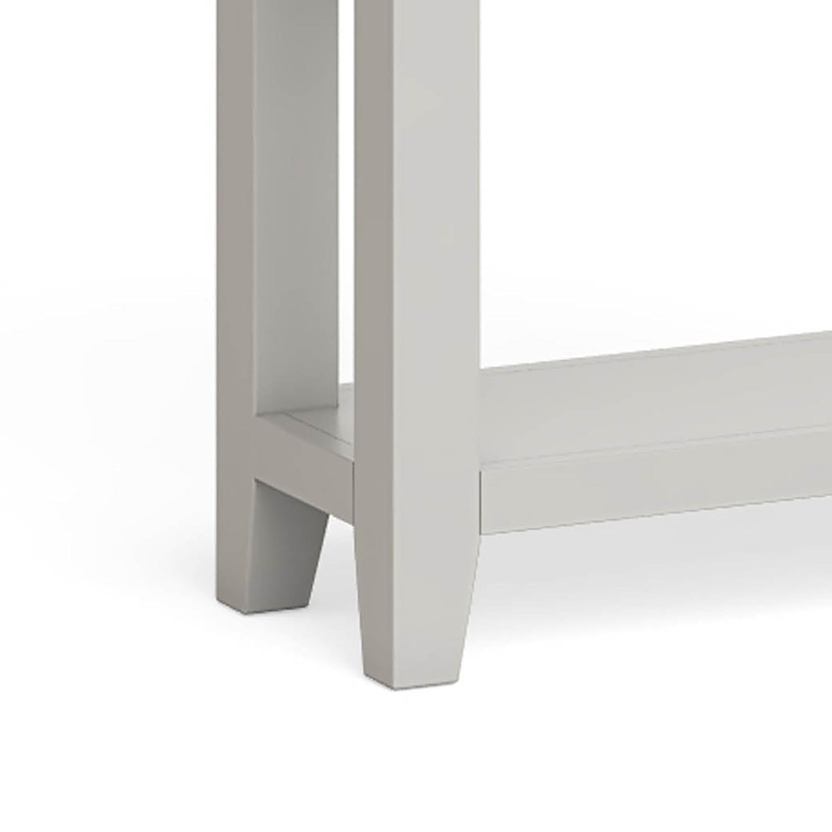 Lundy Grey Console Table - Close Up of Legs of Unit