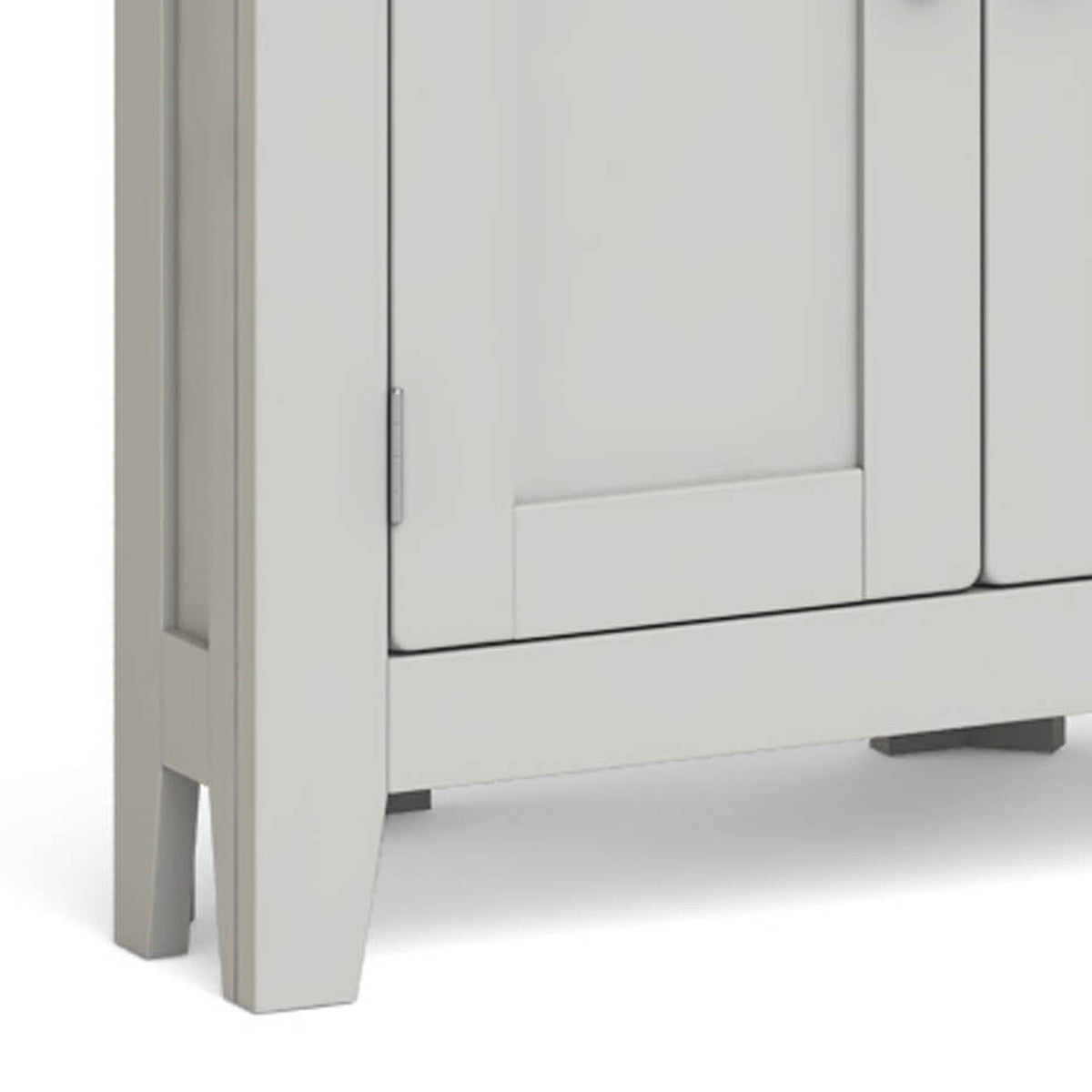 Lundy Grey Small Corner Cabinet - Close Up of Feet