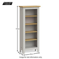 Lundy Grey Narrow Bookcase - Size guide