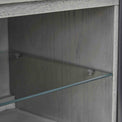 Soho Corner TV Stand - Close up of glass shelf in stand