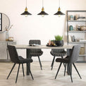 Lifestyle image of The Soho Grey Industrial Dining Table 140cm with extender attached