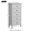 Elgin Grey Tallboy Chest of Drawers size guide