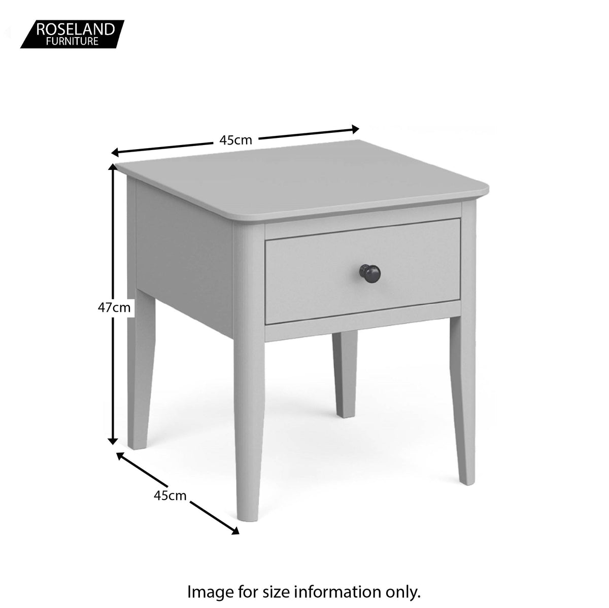 Elgin Grey Side Lamp Table size guide