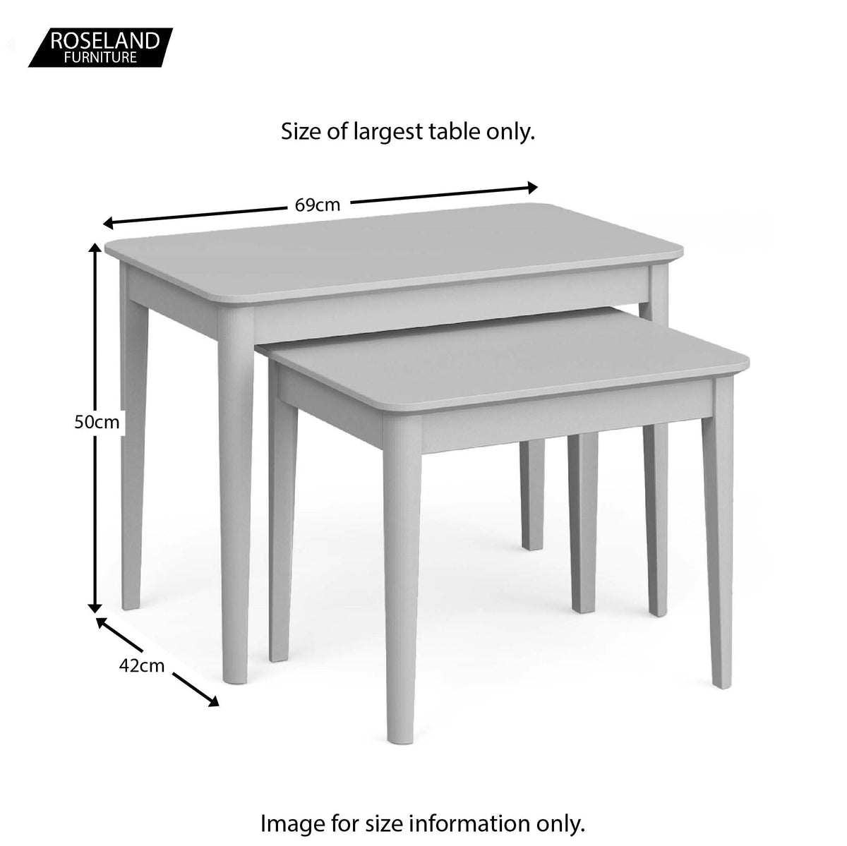 Elgin Grey Nest of Tables size guide