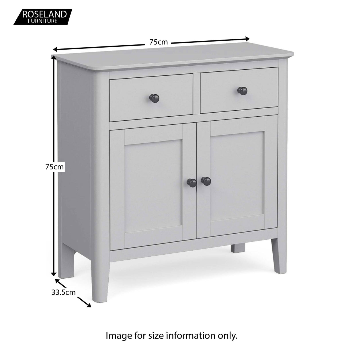 Elgin Grey Mini Sideboard cabinet size guide
