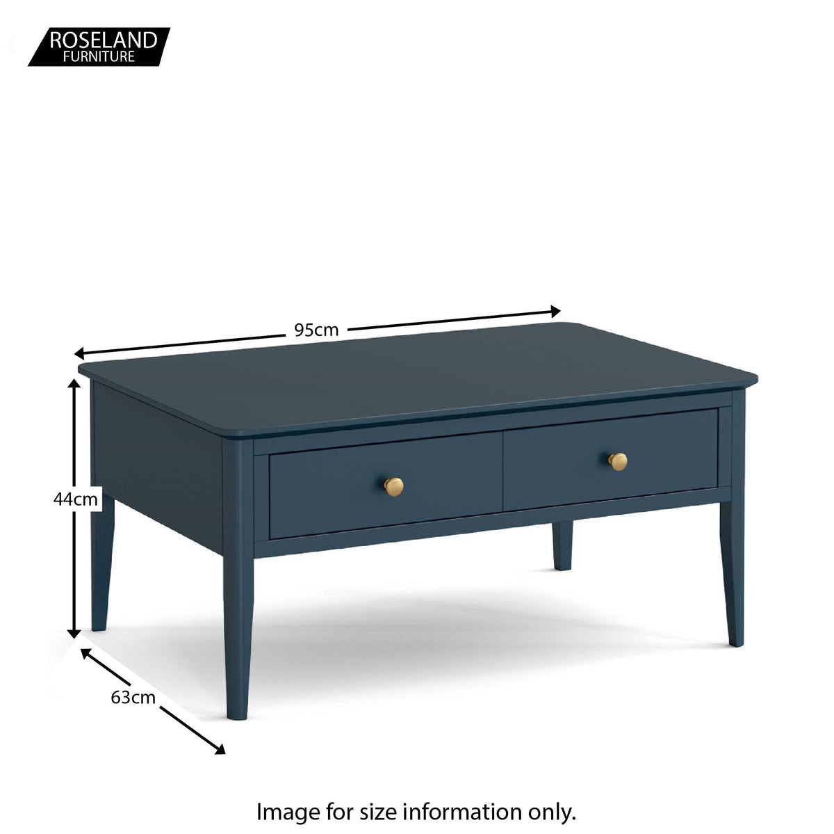 Stirling Blue Coffee Table  size guide