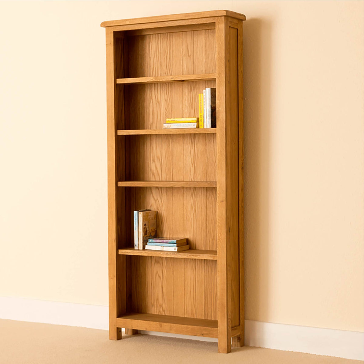 Lanner Oak Large Bookcase by Roseland Furniture