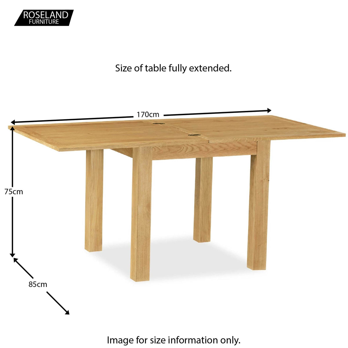 Lanner Oak Square Extending Table - Size Guide of table fully open