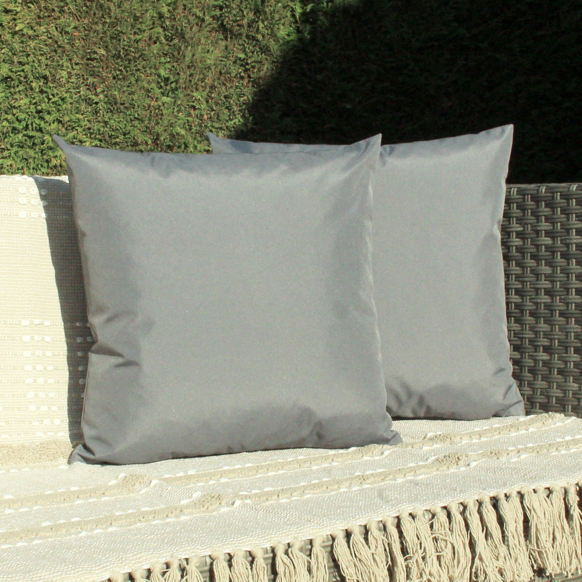 Wrap 43X43 Outdoor Polyester Cushion Grey 2 Pack