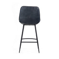 Rex Grey Quilted Leather Breakfast Bar Stool  back view