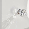 Kinsley White Gloss 4 Drawer Deep Chest closeup crystal
