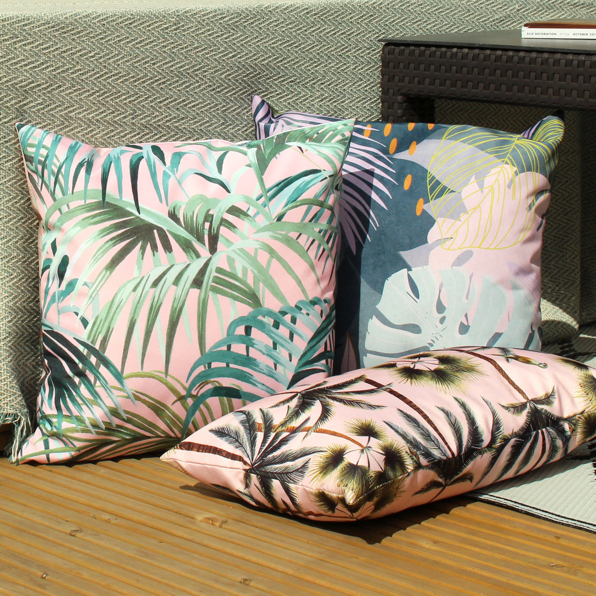 Leafy 43cm Reversible Outdoor Polyester Cushion