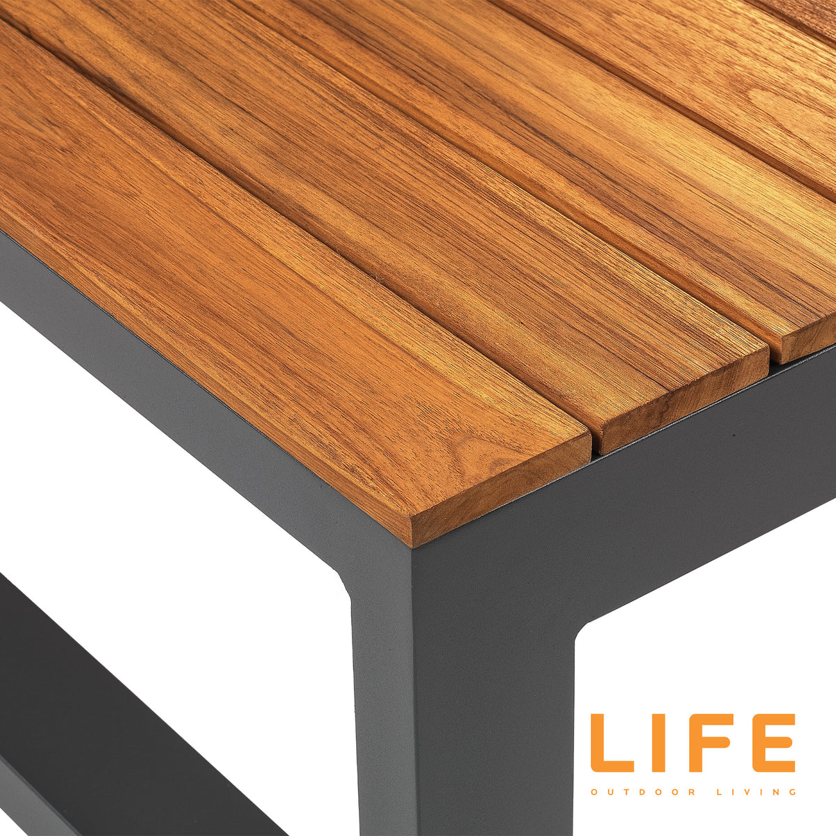 LIFE Soho Chaise Lounge Set with Teak Coffee Table