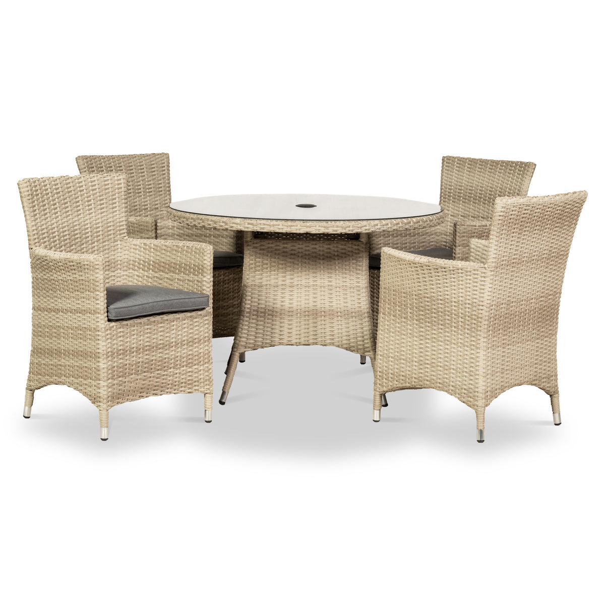 Lisbon 4 Seater Round Carver Dining Set from Roseland Furniture