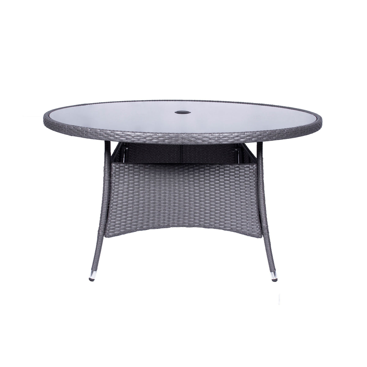 Malaga 6 Seat 140cm Stacking Rattan Garden Dining Set Round Table