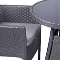 Malaga 2 Seat Deluxe Stacking Rattan Garden Bistro Set close up of the rattan