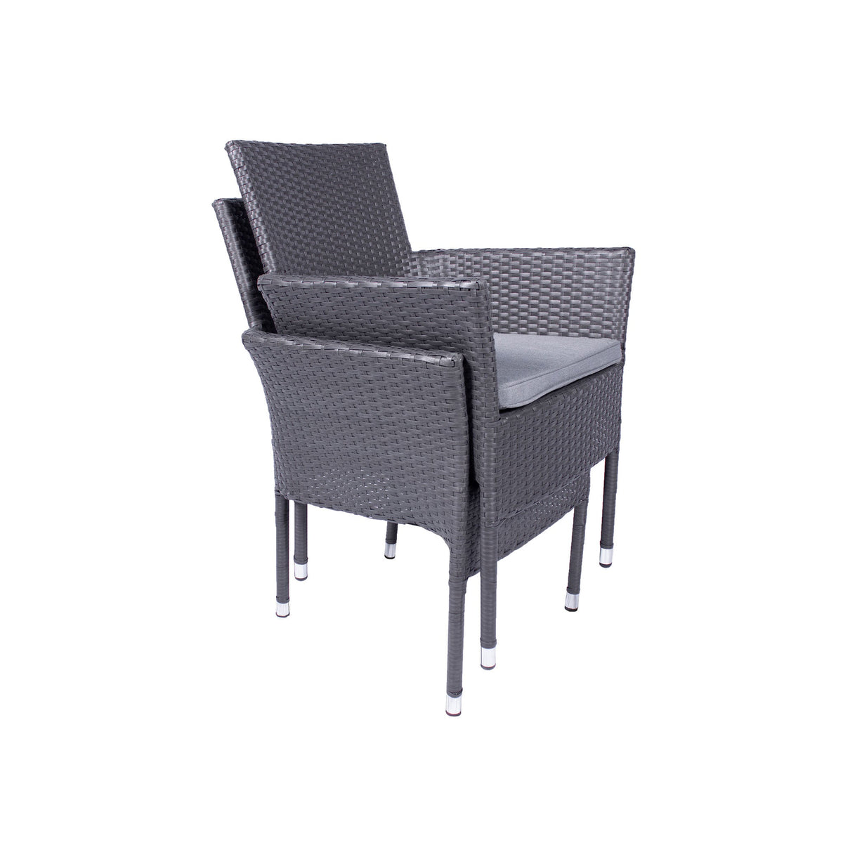Malaga 2 Seat Deluxe Stacking Rattan Garden Bistro Set stacked chairs