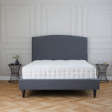 Liberty Charcoal Upholstered Linen Bed Frame front lifestyle