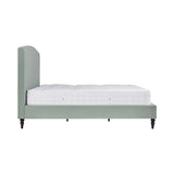 Liberty Duck Egg Upholstered Linen Bed Frame side view