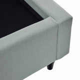Liberty Duck Egg Upholstered Linen Bed Frame top view of bed base