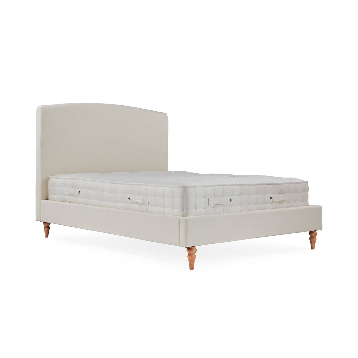 Liberty Natural Upholstered Linen Bed Frame with mattress