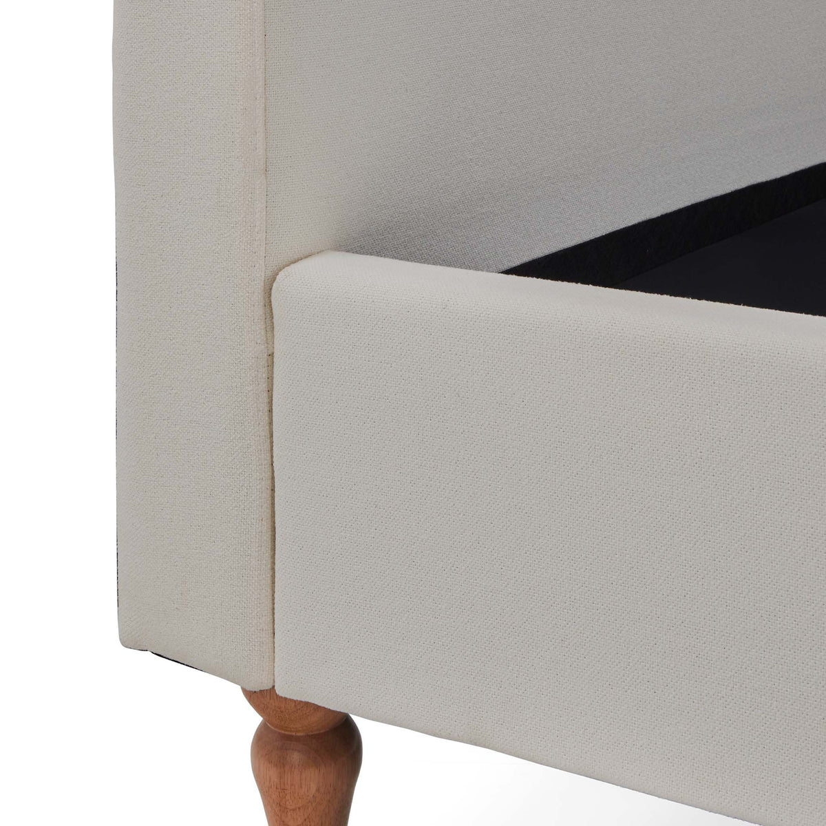 Liberty Natural Upholstered Linen Bed Frame fabric close up