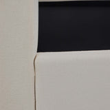 Liberty Natural Upholstered Linen Bed Frame side rail upholstered linen close up