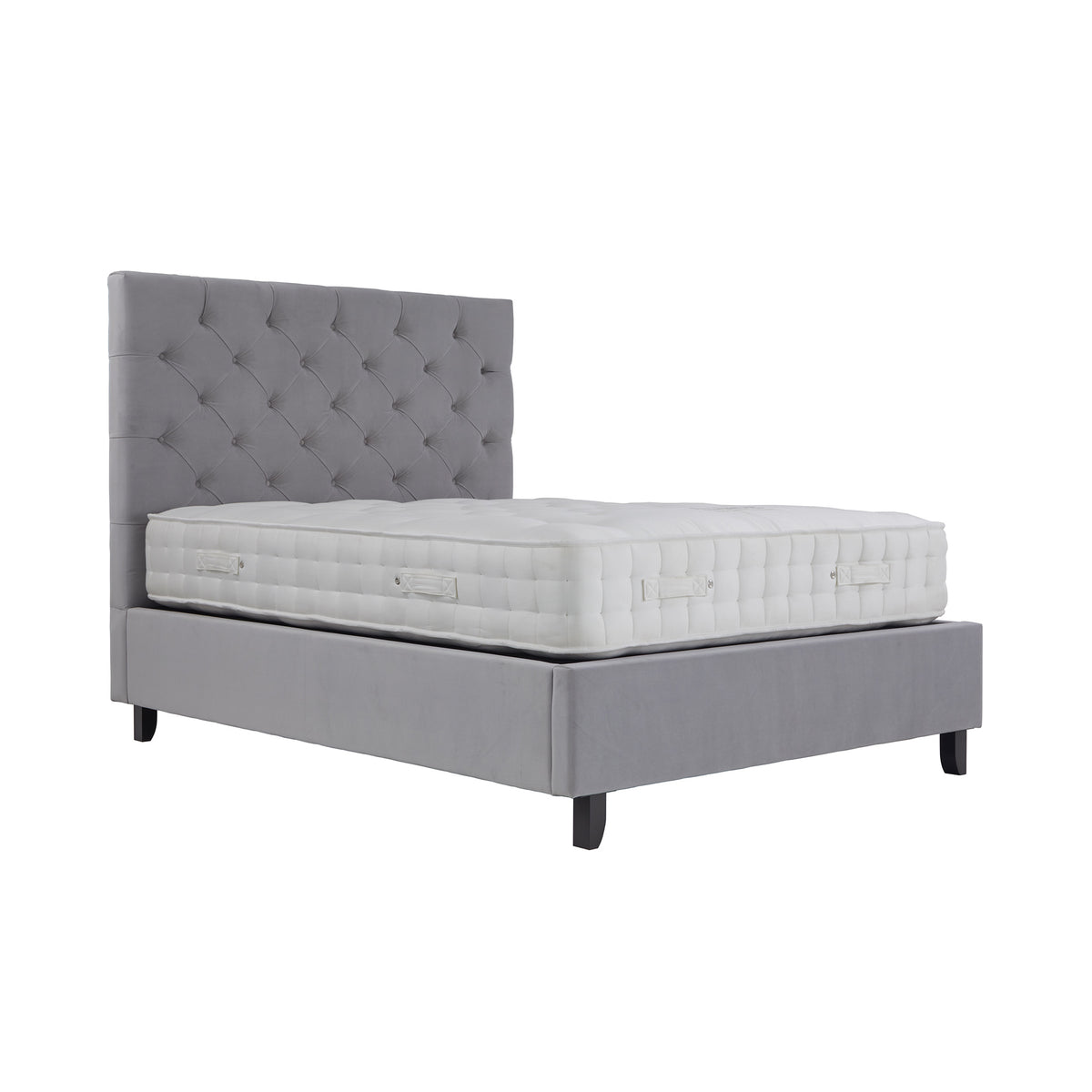 Francis Silver Mink Velvet Ottoman Storage Bed