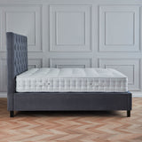 Francis Steel Velvet Ottoman Storage Bed side view