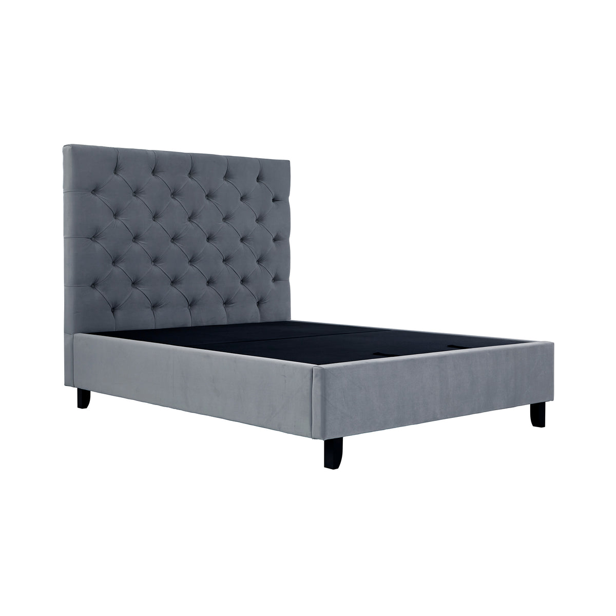 Francis Steel Velvet Ottoman Storage Bed without mattress