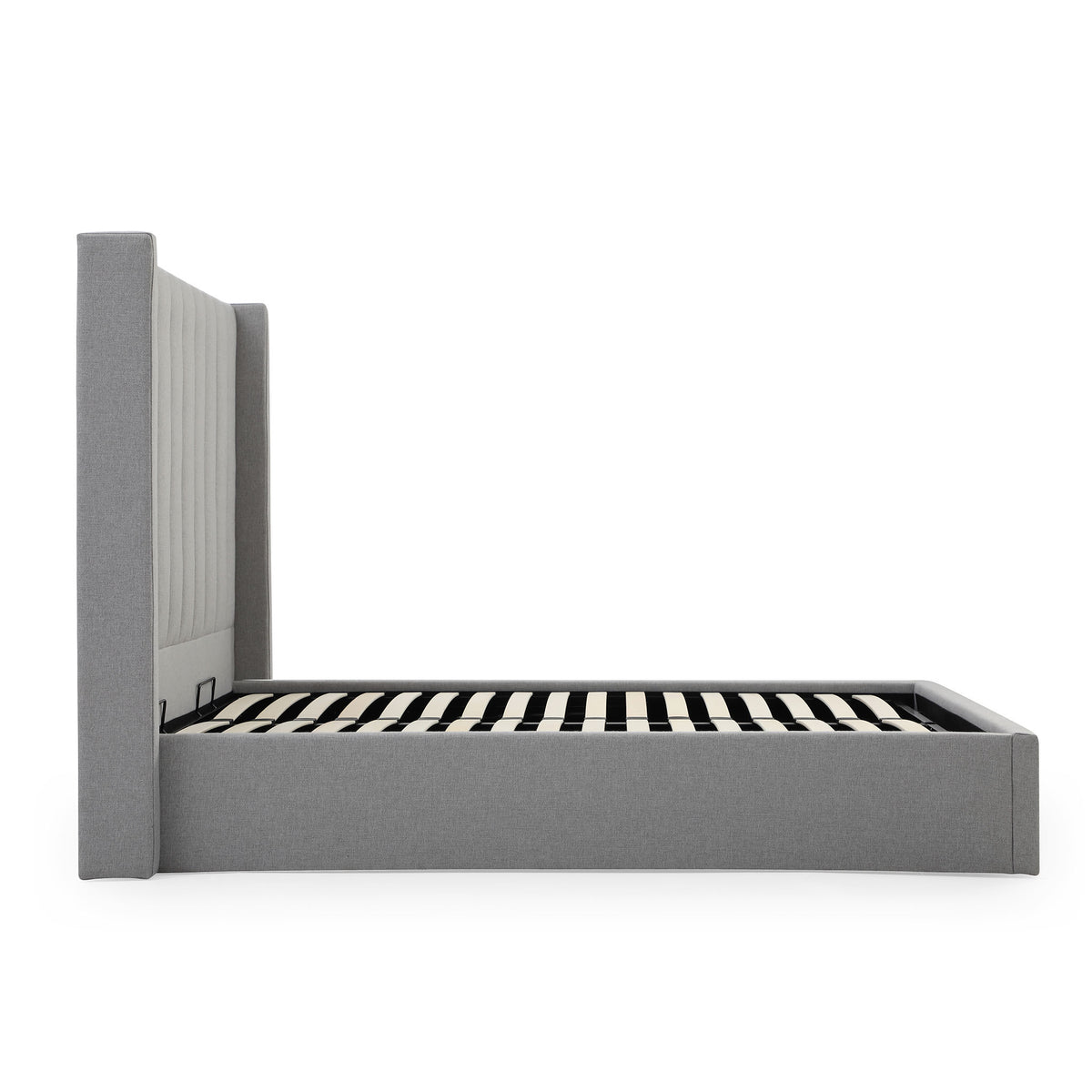Maude Grey Faux Wool Ottoman Storage Bed Frame