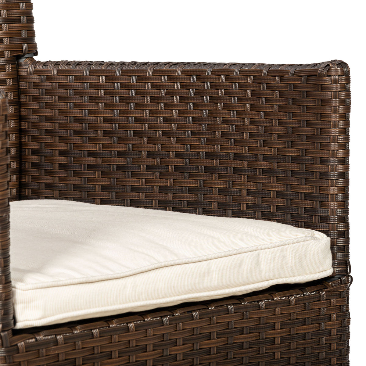 Vada 110cm 4 Seat Rattan Round Dining Set - Brown