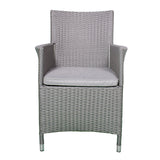 Vada 110cm 4 Seat Rattan Round Dining Set - Grey