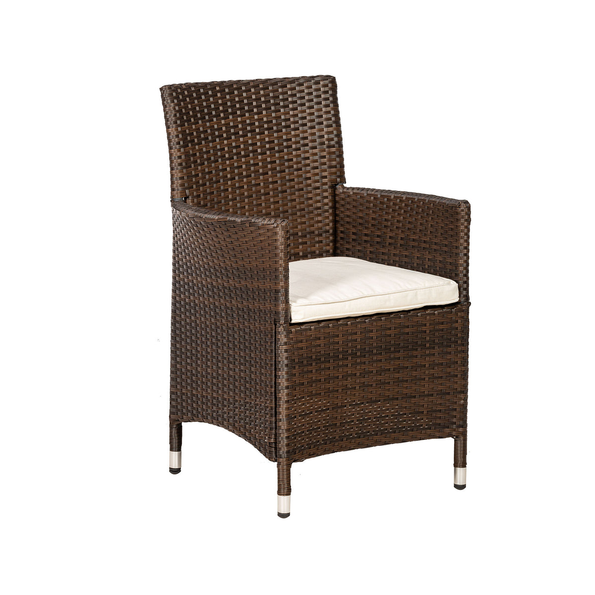 Vada 140cm 6 Seat Rattan Round Dining Set - Brown