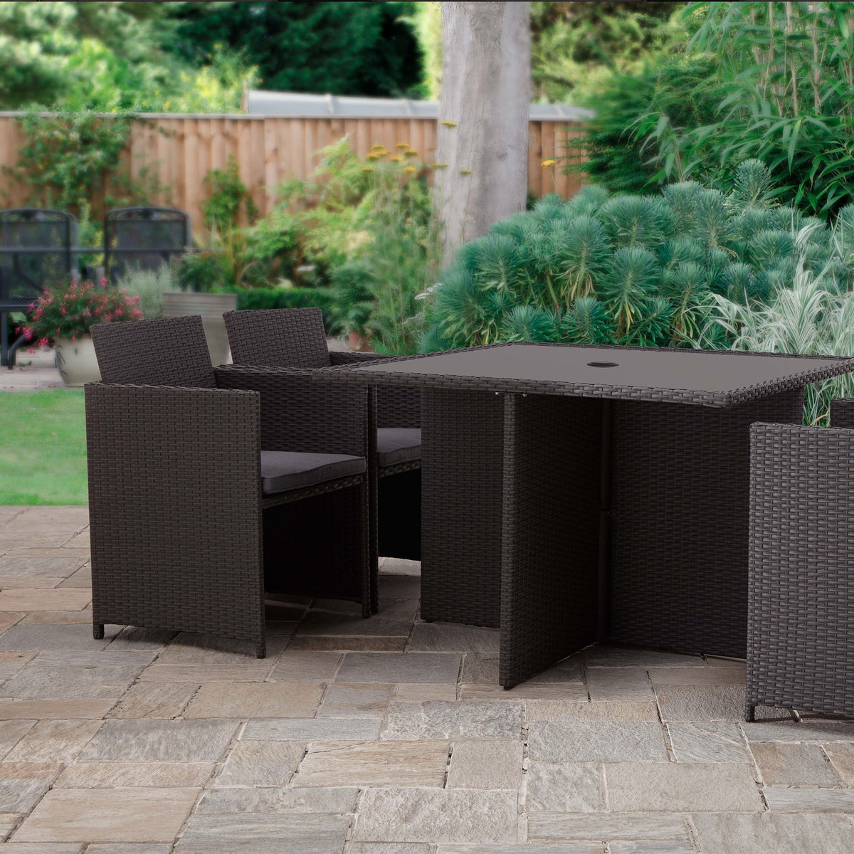 Vada 4 Seat Rattan Cube Set - Grey